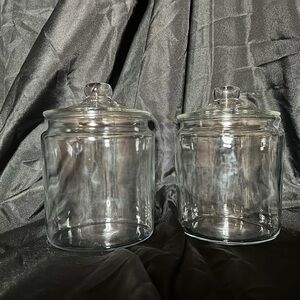 2 medium size glass candy/cookie jars.